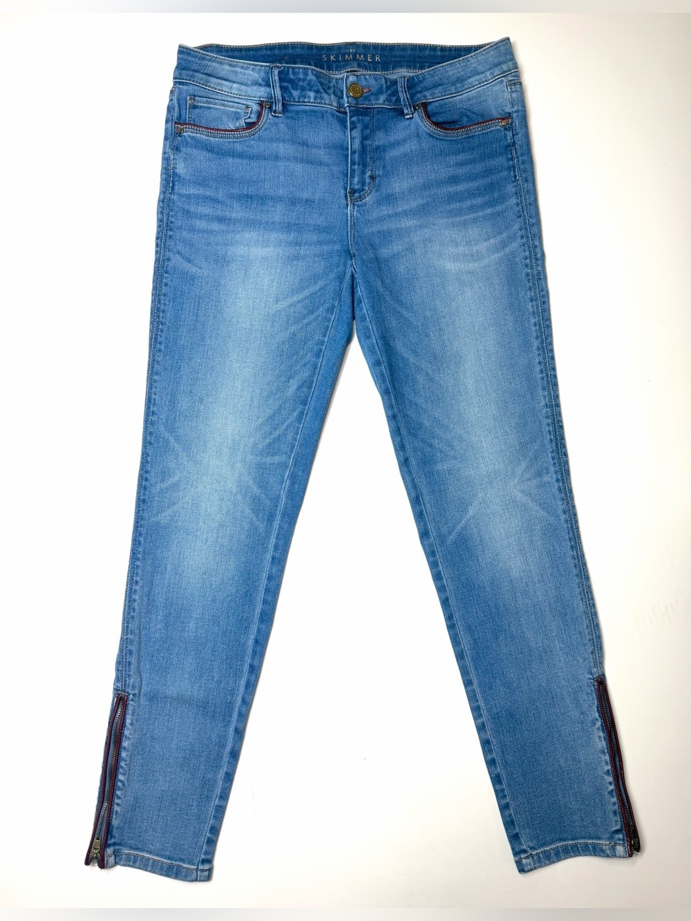 White House Black Market Women’s The Skimmer Jeans with Ankle Zips Size- 6
